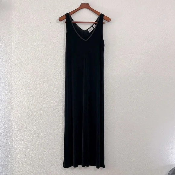 Chico's | Dresses | Chicos Travelers Black Maxi Dress | Poshmark